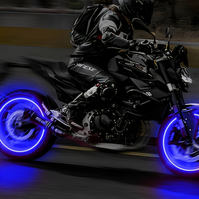 Клапанная головка для мотоциклетной шины с бегущими огнями красного и синего цвета