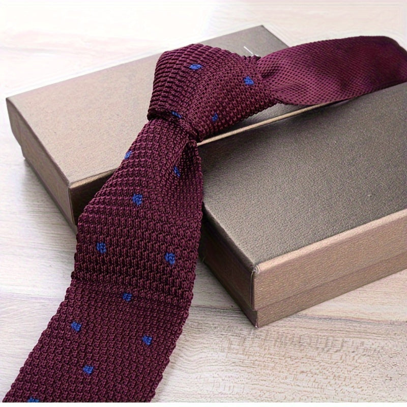 Men's Slim Knit Tie Casual Wear 6cm Wide Polyester British Style