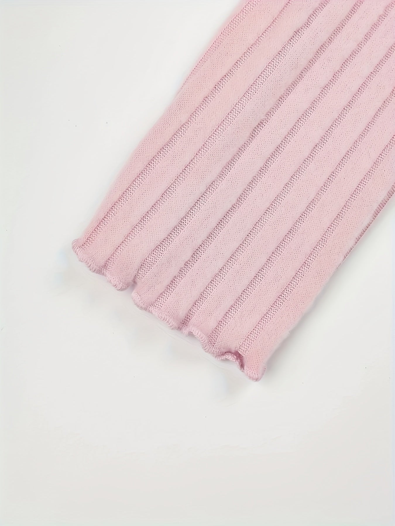 Women's Pink Knit Off-Shoulder Top with Bowknot and Lettuce Hem for All Seasons