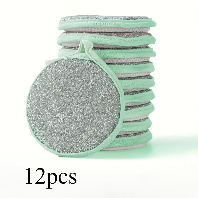 Pack of 12 Nylon Cleaning Sponges Square Dishcloths Non-Toxic Kitchen Brushes