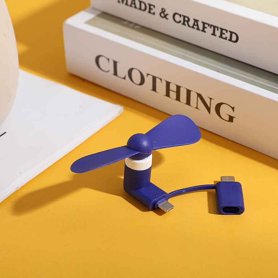 USB bilan quvvatlanadigan mini qoʻl fan - portativ, shovqinsiz ishlash, oq propeller bilan qora, sayohat va tashqi foydalanish uchun ideal