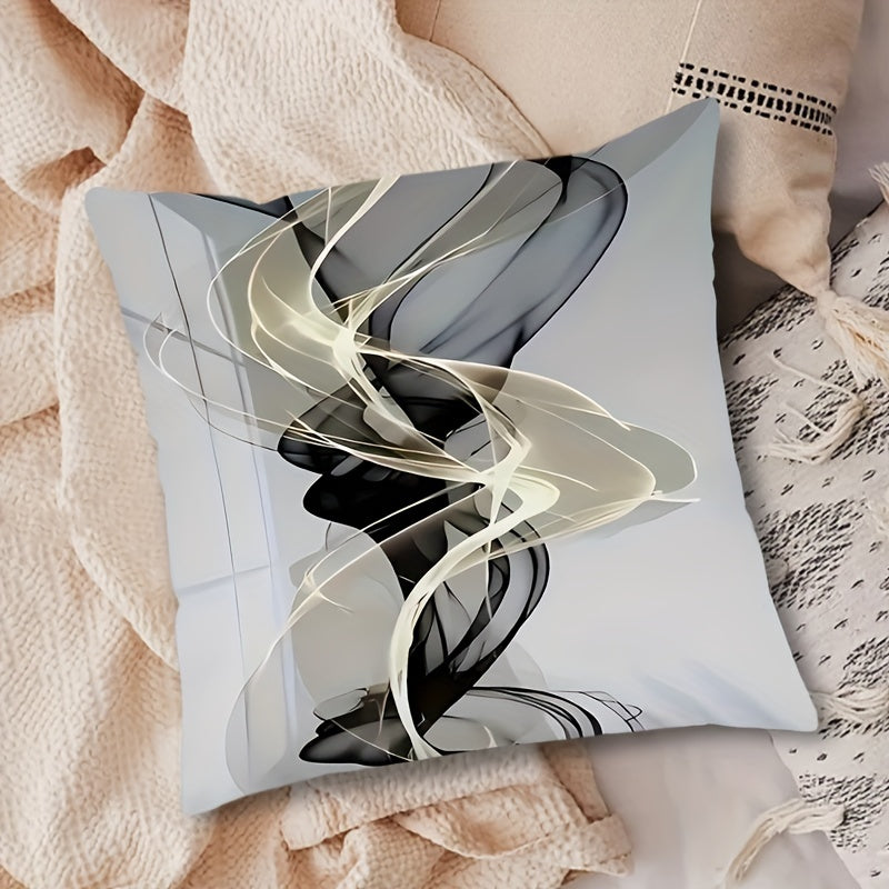 Abstract Geometric Throw Pillow Cover 44.96cm Gray Polyester Machine Washable