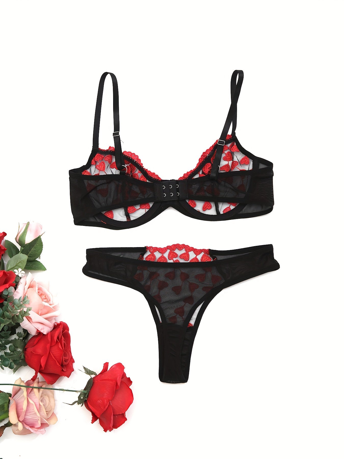 Women’s Embroidered Two-Piece Lingerie Set Sexy Underwear for Women