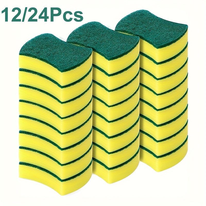 12/24 Piece Kitchen Cleaning Sponge Set with Dish Towels and Scouring Pads