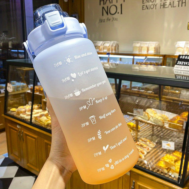 Gradient 2L Water Bottle with Straw Handle Lockable Lid for Climbing Outdoor