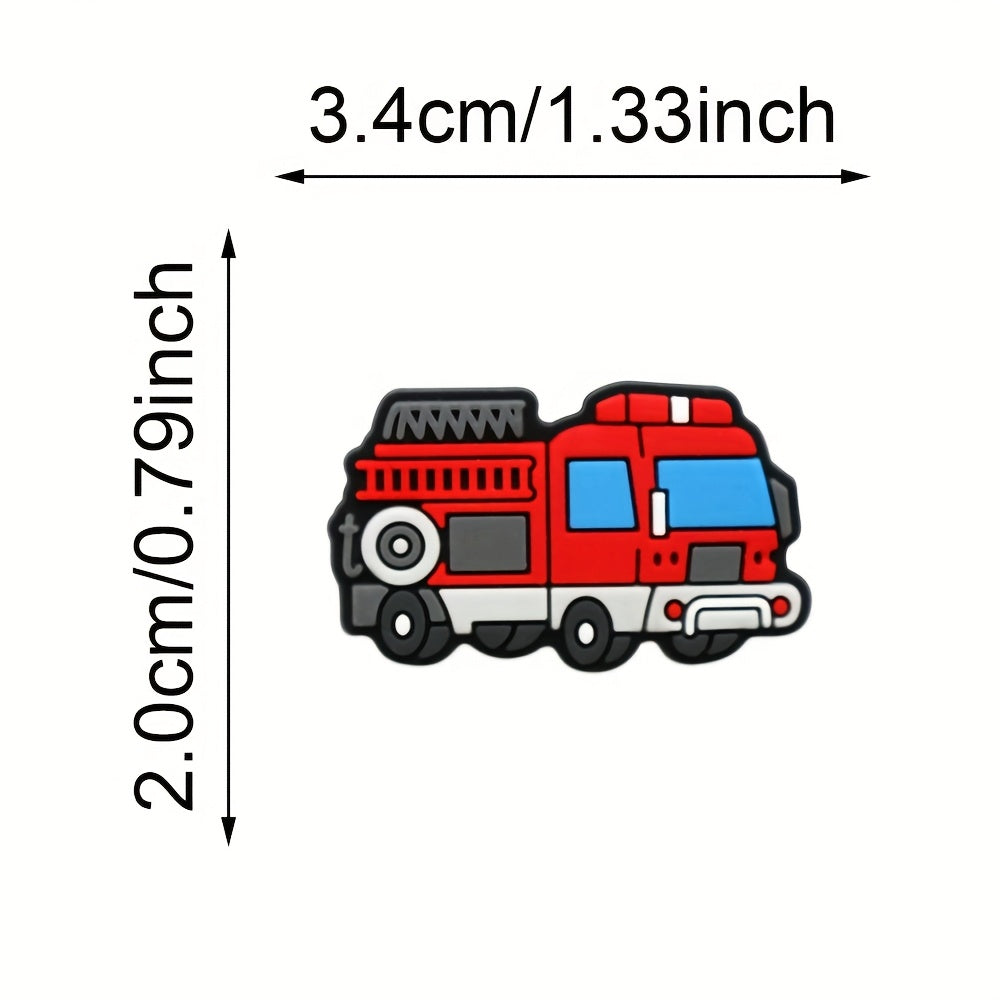 Kids Shoe Charms 22pcs Plastic Car-Themed Decor for Kids Shoes