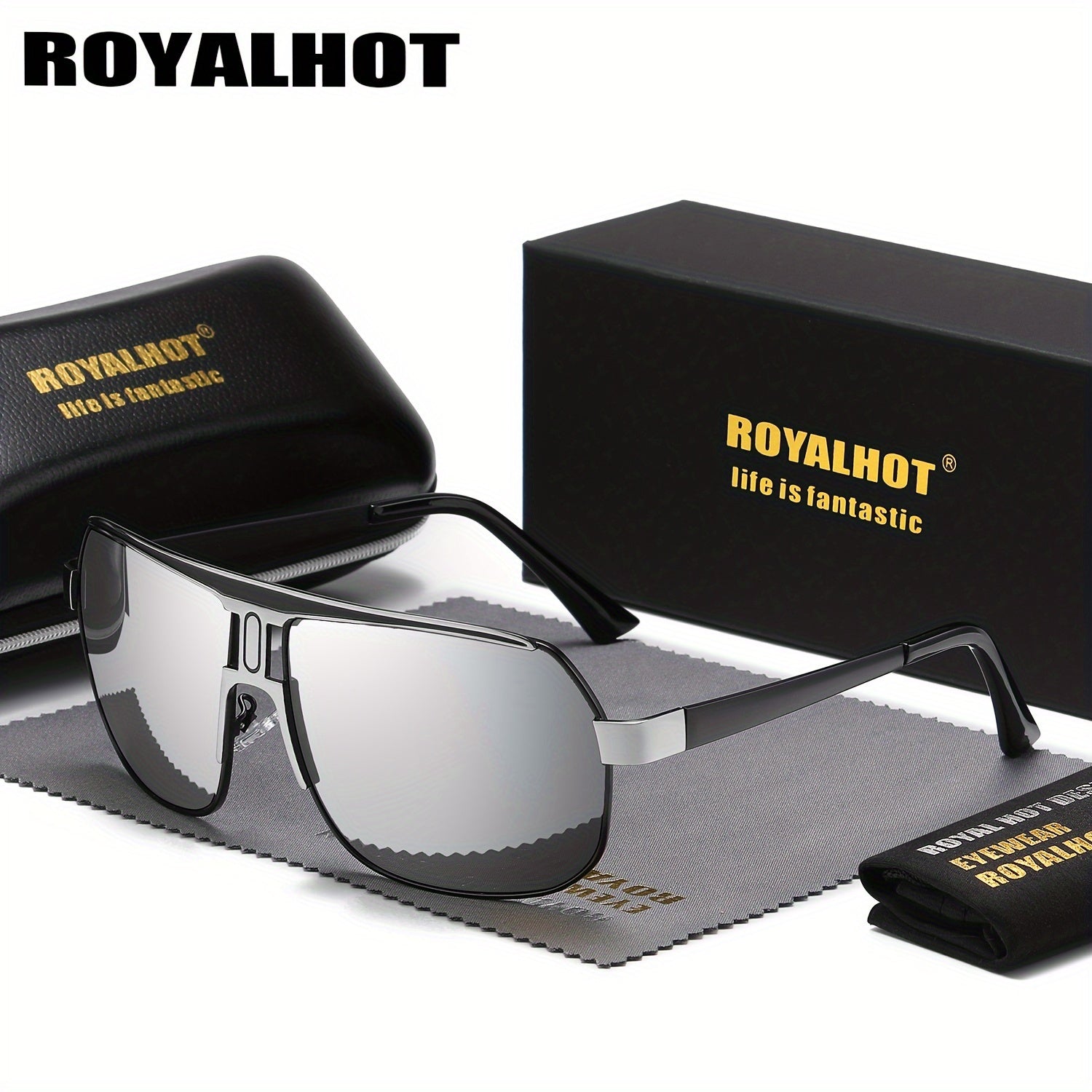 Men Women Polarized Alloy Square Oversized Sunglasses Driving Shades