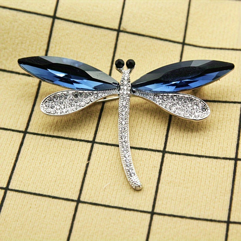 Ayollar uchun Koʻk Kristal Shisha Broshli Elegant Tugma Pendenti Zargarlik