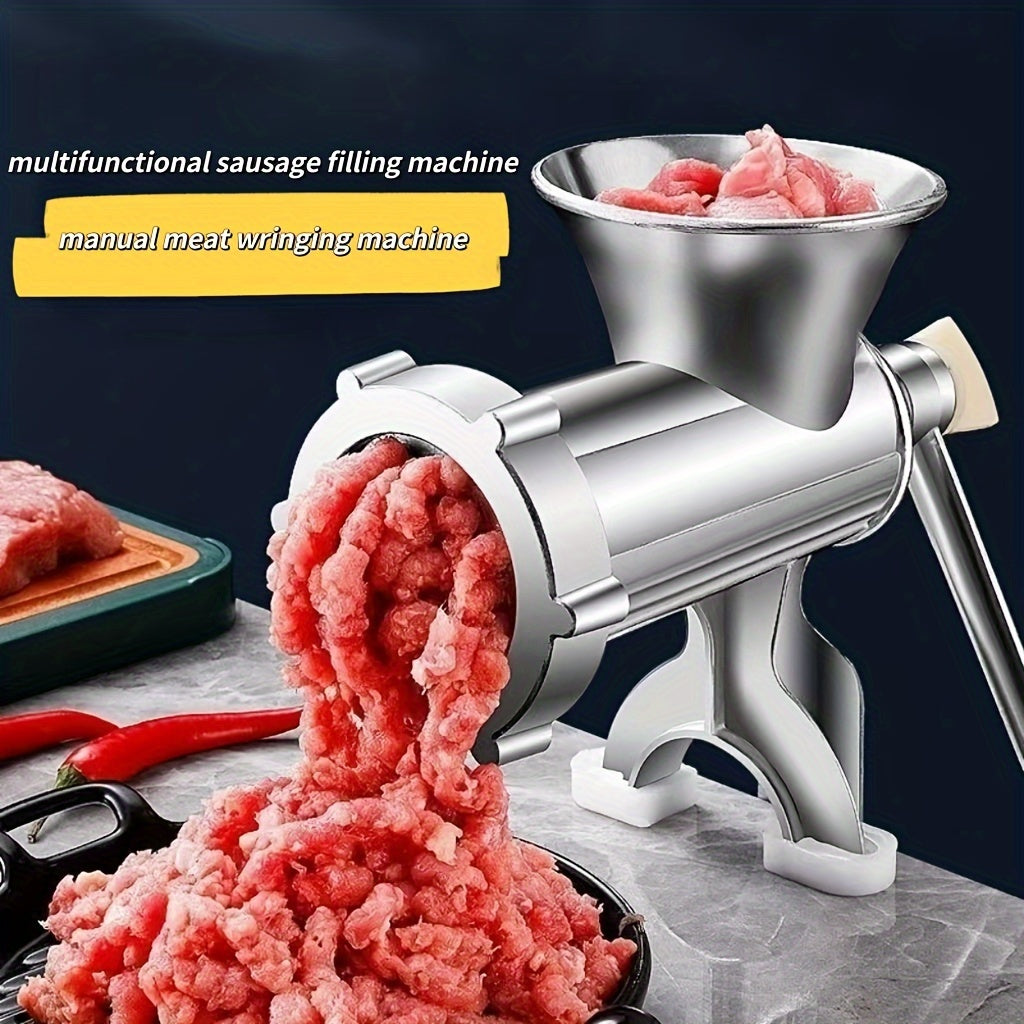 Manual Aluminum Sausage Stuffer for Meat Filling and Grinding, Durable Hand Crank Tool
