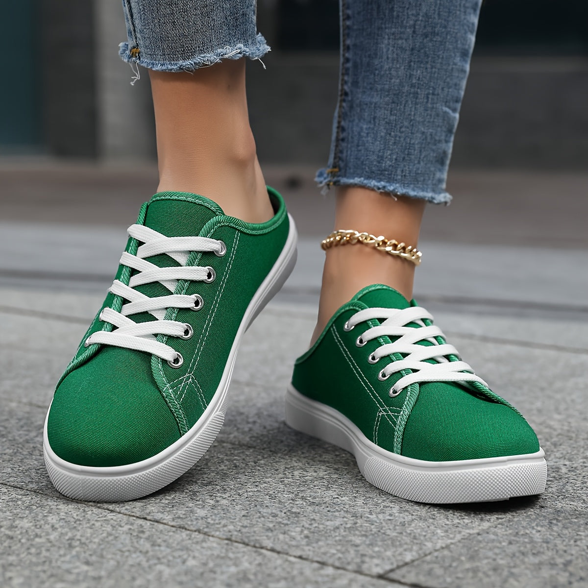 Ayollar uchun slip-on kundalik poyabzal nafas oladigan mato, sirpanmaydigan taglik, qora, oq, pushti