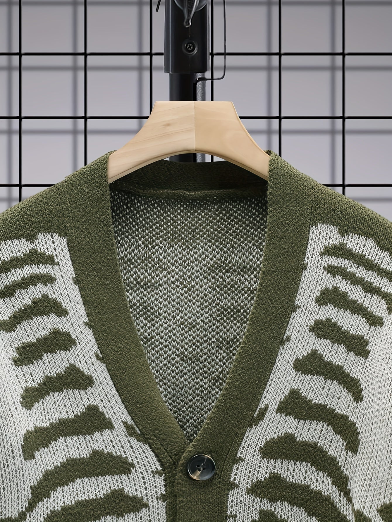 Men's Plus Size Skeleton Print Knit Cardigan Sweater Long Sleeve V-Neck Fall Winter