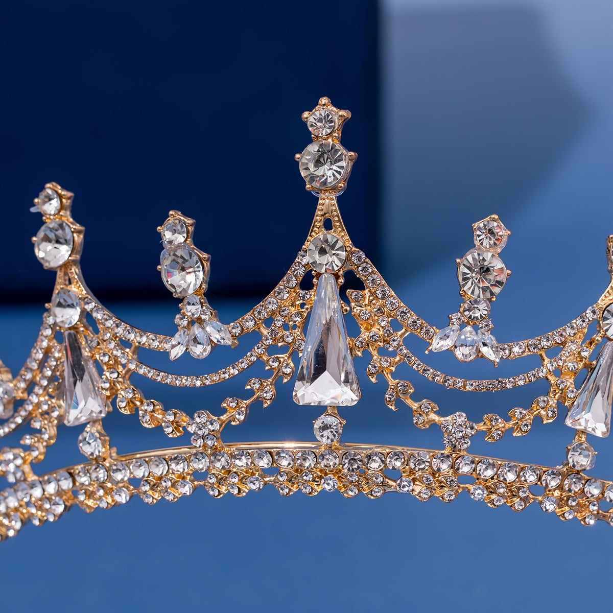 Diadema de novia con tiara de pedrería para boda y corona para mujer