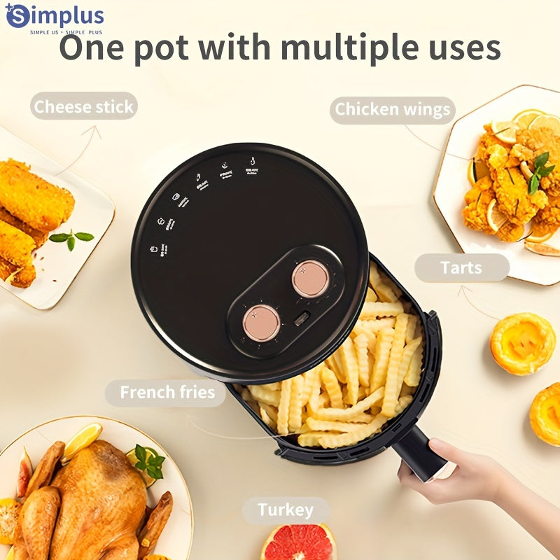 Simplus Mechanical Air Fryer 007 - 3.5L, 1350W, Tez Isitish, 360-daraja Havo Aylanishi, Quvvatni O'chirish Xotirasi, Yevropa Standartli Plug