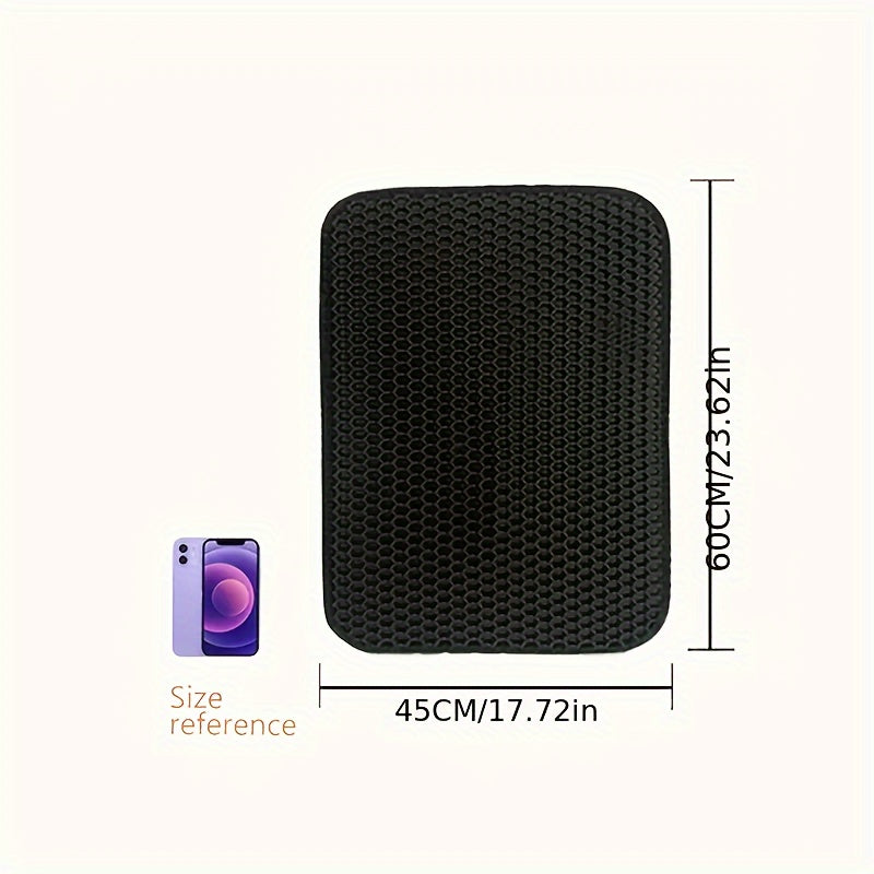 Large Double-Layer Cat Litter Mat Washable EVA Anti-Splash Indoor Litter Box Mat