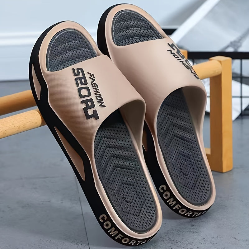 Мужские летние шлепанцы с открытым носком, нескользящие, из ЭВА и ПВХ, повседневные, для пляжа, душа, дома, прогулки