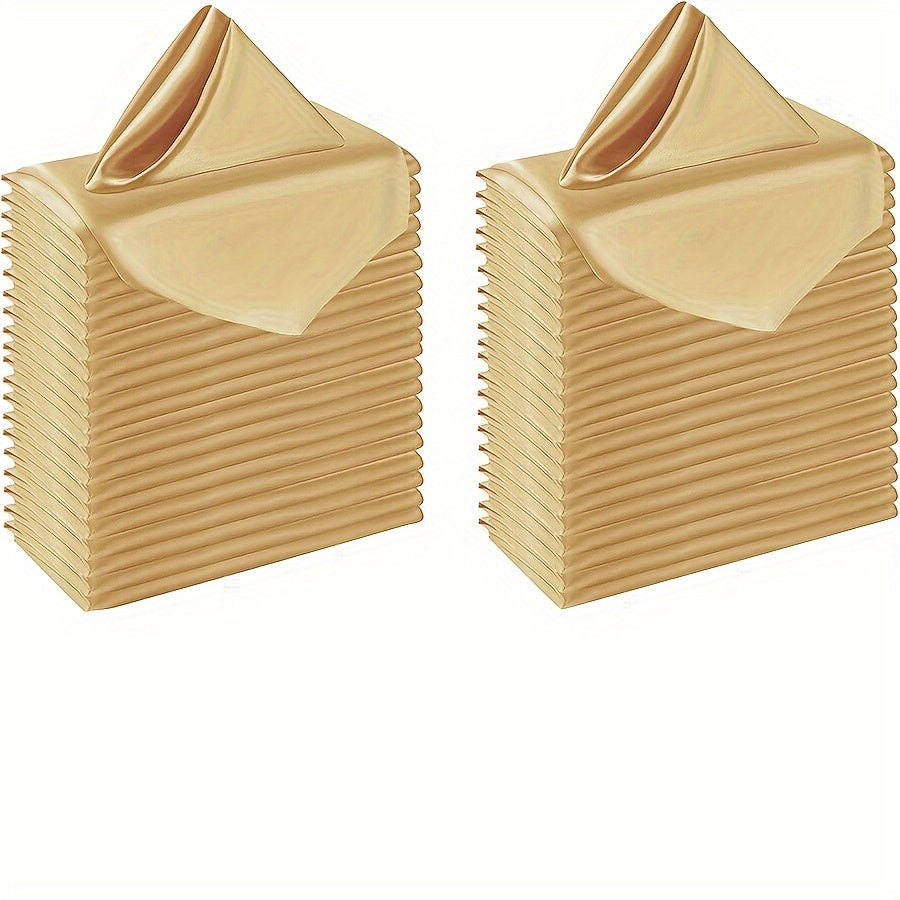 12/24 Polyester Satin Napkins 43.18x43.18 cm Square for Restaurants Weddings Banquets