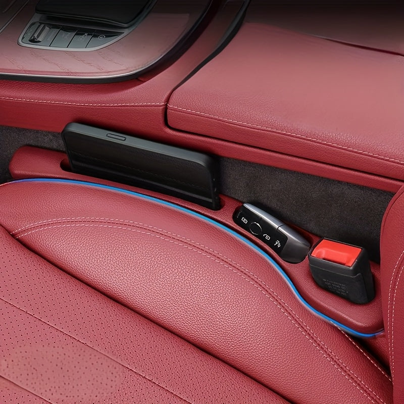 Organizador rellenador de huecos para asiento de coche con ranuras para teléfono y llaves, impermeable, flexible, de ajuste universal