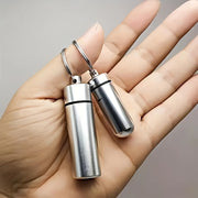 Portable Waterproof Stainless Steel Medicine Bottle With Pillbox and Sealed Cylinder