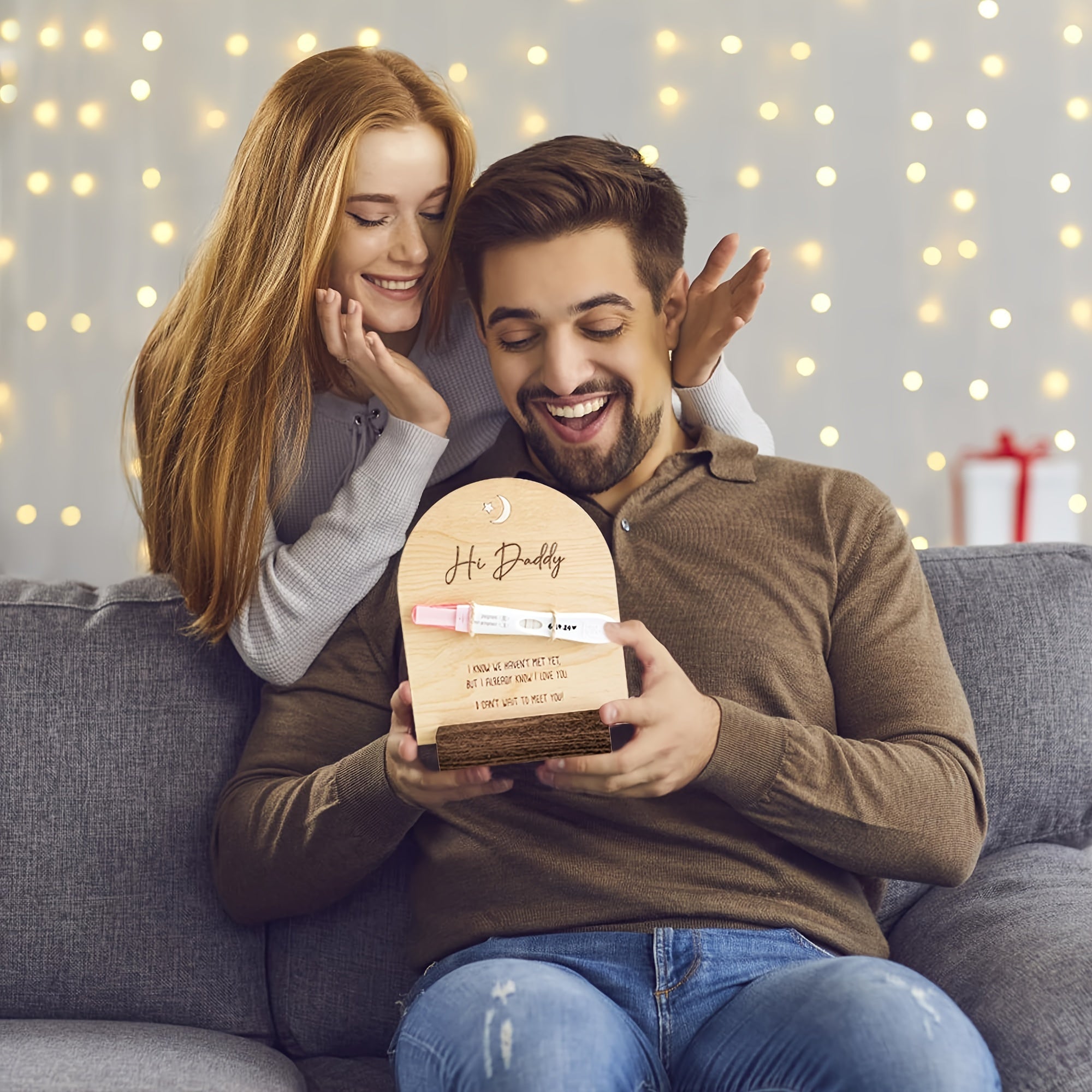 Otalar uchun saqlash yog'och belgi - E'lon qilish uchun kutilmagan g'oyalar, erni oshkor qilish, yangi ota bo'ladiganlar uchun sovg'alar, darçin rangida.