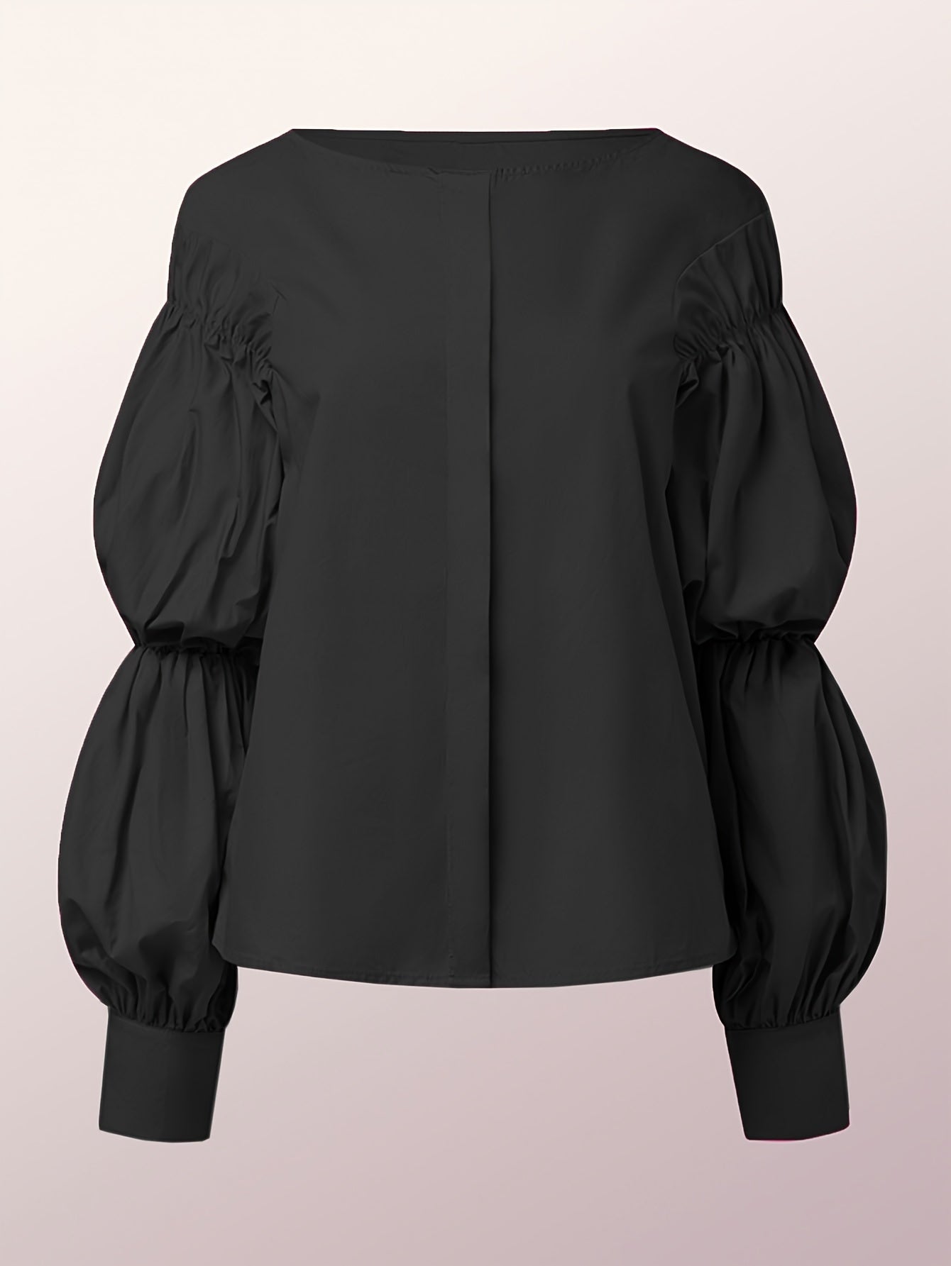 Plus Size Women's Blouse Solid Color Button Detail Spring Elegant Top