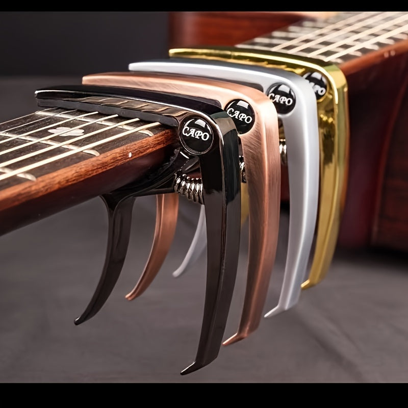 Multi-Function Zinc Alloy Guitar Capo with Black Tuner Clip for Guitars and Ukuleles