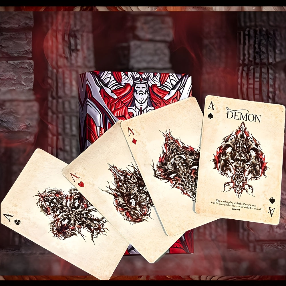 Blood Moon Edition Demon Playing Cards Retro Style Red White Party Game Gift