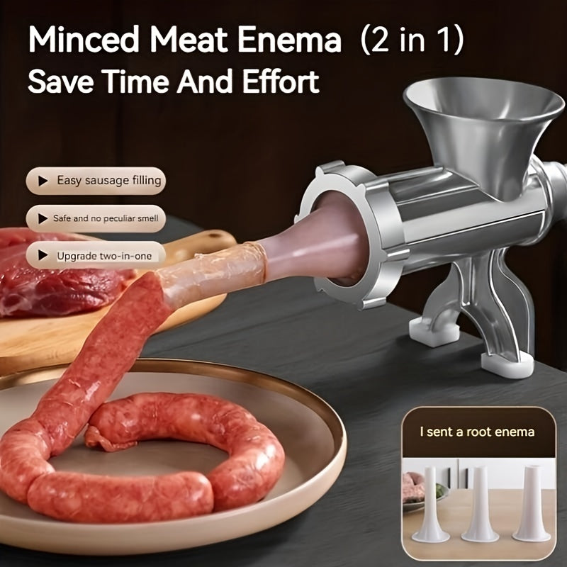 Manual Meat Grinder with Hand Crank for Sausage Making and Food Chopping