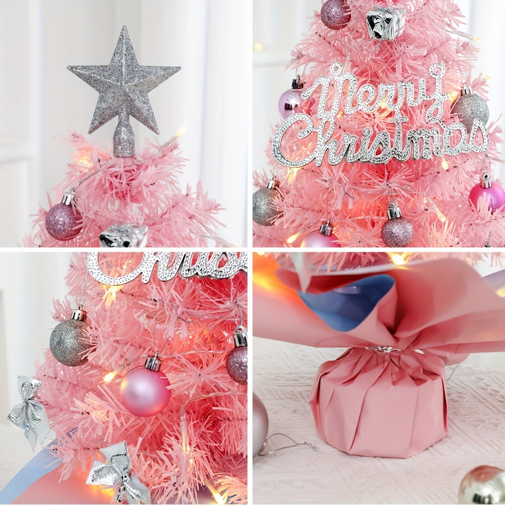 Pink Blue Christmas Tree 59.94cm PVC Holiday Decoration Reusable Gift