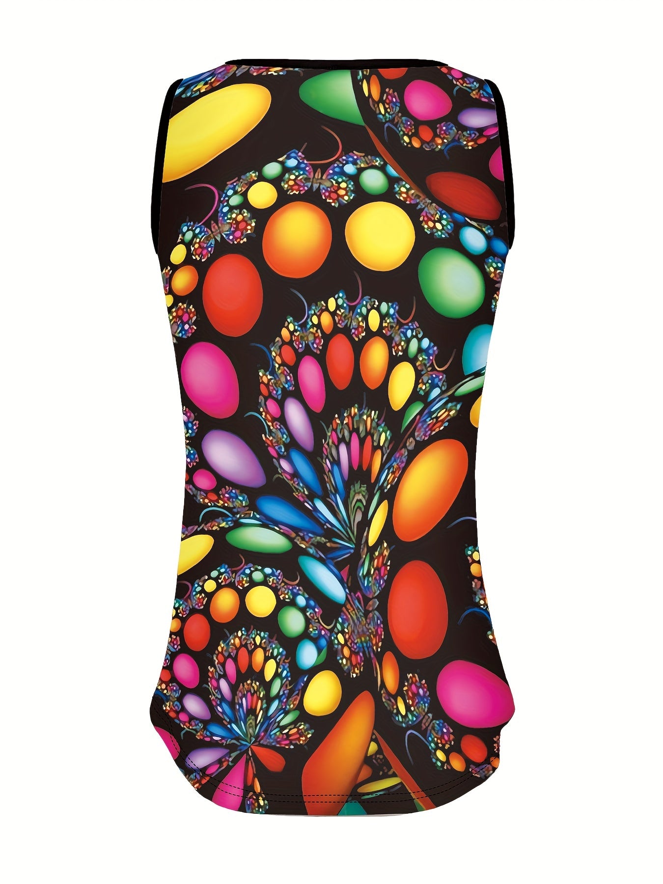 Женская майка без рукавов с цветочным принтом plus size черная летняя повседневная блузка