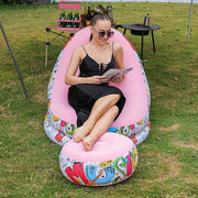 Red PVC Inflatable Lounge Chair with Backrest for Indoor and Outdoor Use