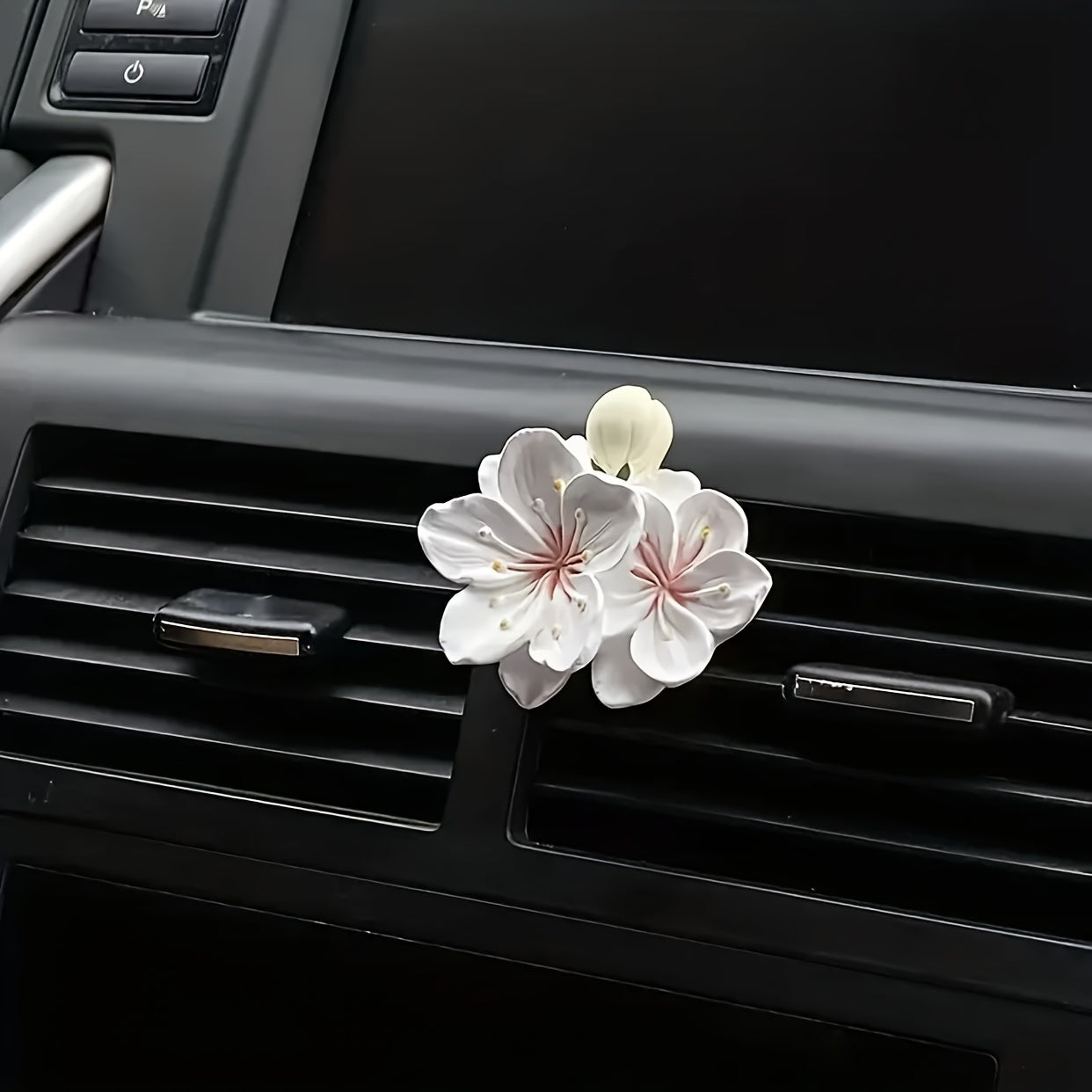 Conjunto de ambientadores para coche con aroma floral, diseño de peonía, clip de ventilación para interior del coche