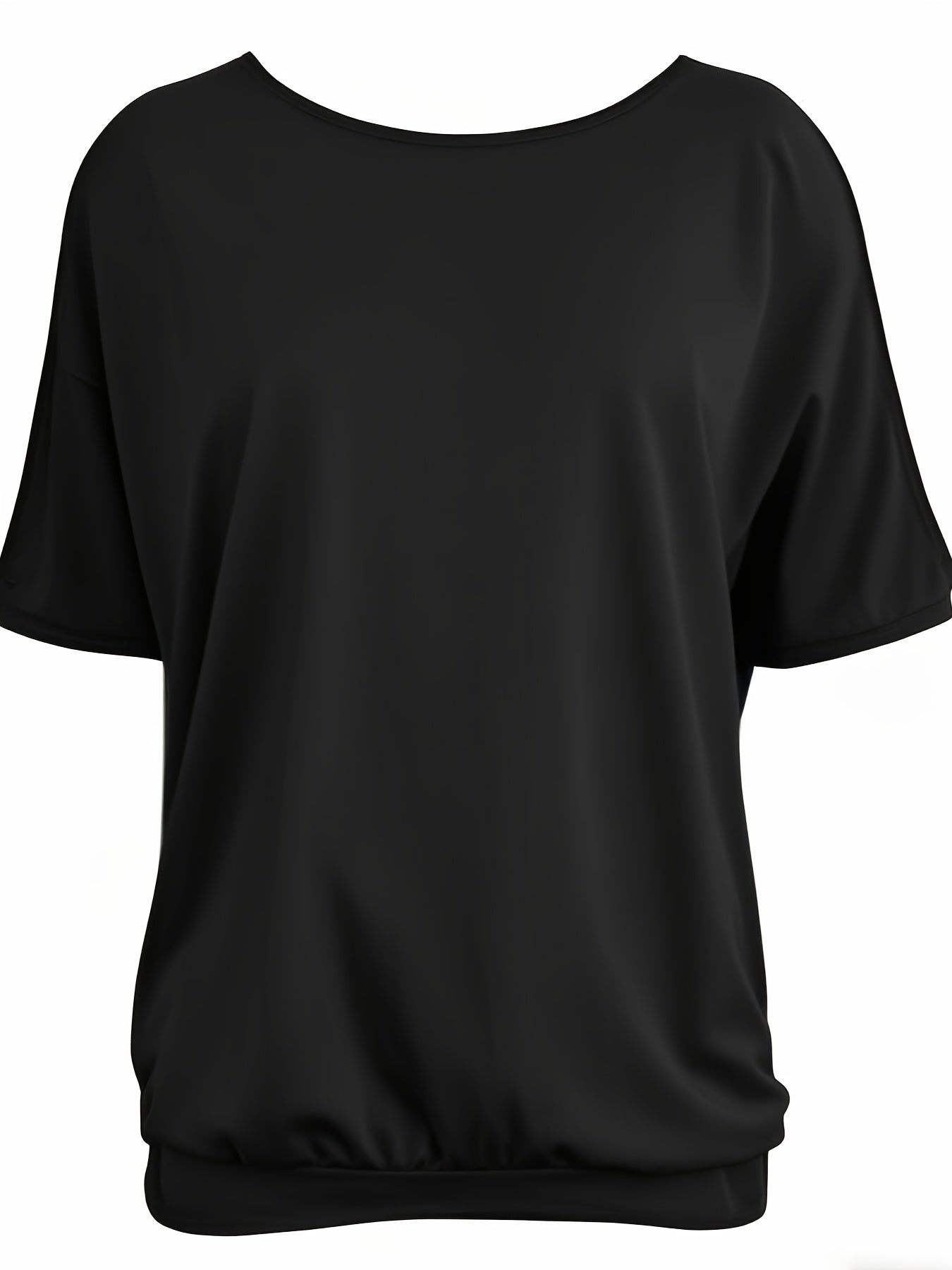 Plus Size Women's Short Sleeve T-Shirt Breathable Lace Cut-Out Casual Top