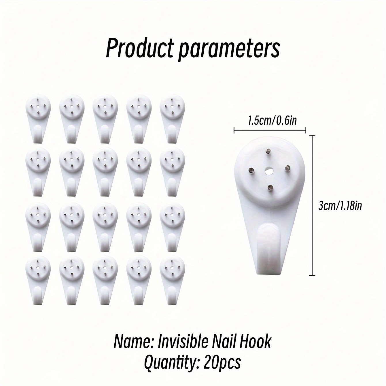 Paquete de 20 ganchos de pared sin marcas para colgar cuadros y fotos con ganchos para marcos
