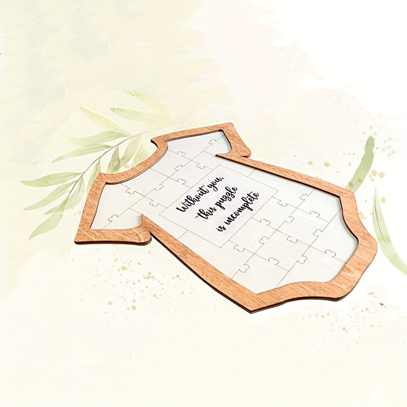 Drevesin ramkali xotira qutisi, to'y mehmonlar kitobi - imzolar va sonogrammalar uchun jumboq dizayni, stendi bilan birga - xona dekoratsiyasi uchun ideal esdalik fotosurat ramkasi