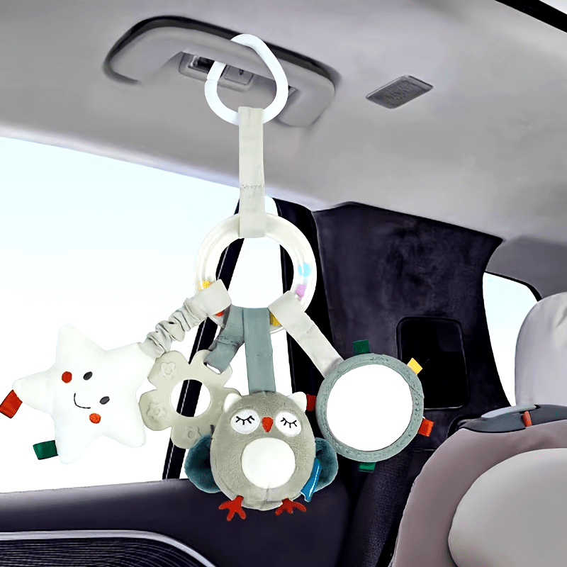 Baby Soothing Toys Hanging Bed Plush Characters Ringing Shake Sounds for Infants