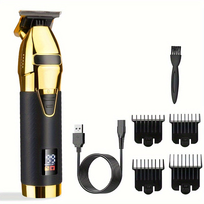 Set de cuidado para cabello de hombres con cortapelos y pantalla LCD, recargable para hombres