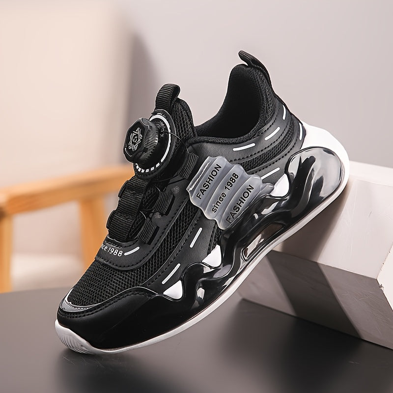 Black and White Checkered Boys Athletic Sneakers Low Top Lightweight School Sports