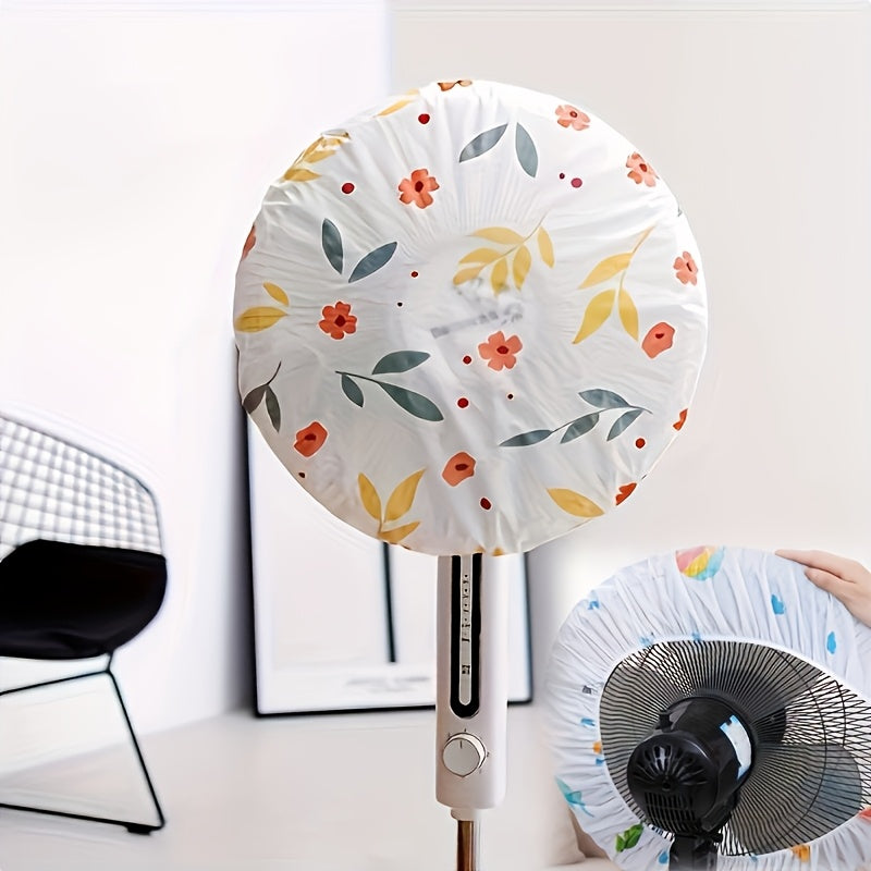 Elastic PEVA Vinyl Fan Dust Cover Waterproof Rustic Floral Wall and Floor Fan Protector