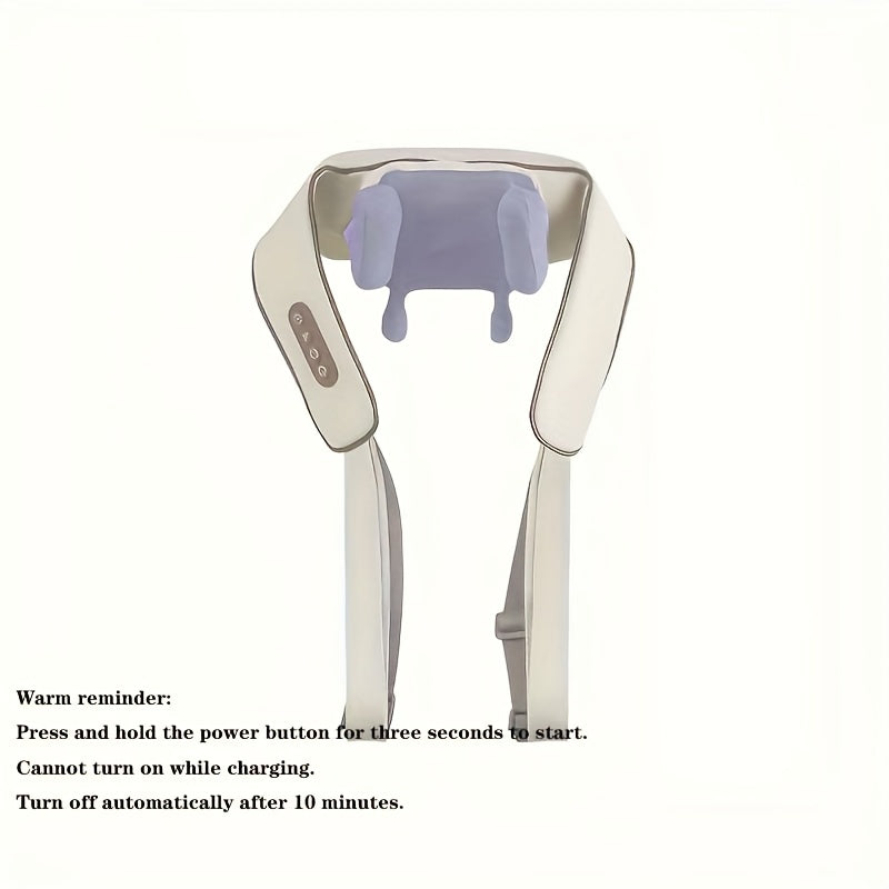 Массажер для плеч и шеи с бионатяжением, тепловой компрессор и беспроводным подключением. Долговечная литиевая батарея 1800мАч. Идеальный подарок для родителей и пожилых людей.
