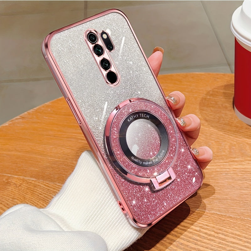 Glitter Magnetic Suction Phone Case for Redmi Note Series TPU Drop Proof