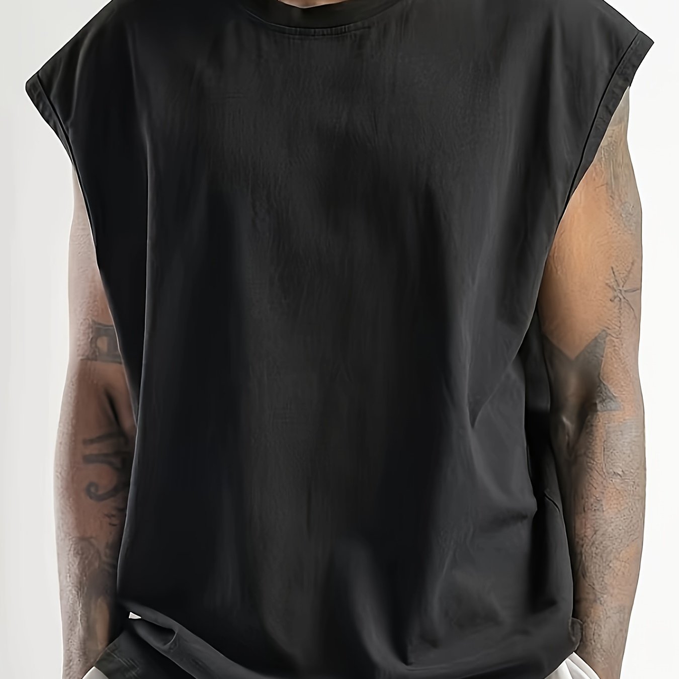 Мужская майка без рукавов большого размера из черного хлопка для лета, активного отдыха на открытом воздухе, повседневной, спортивной, дышащей трикотажной ткани