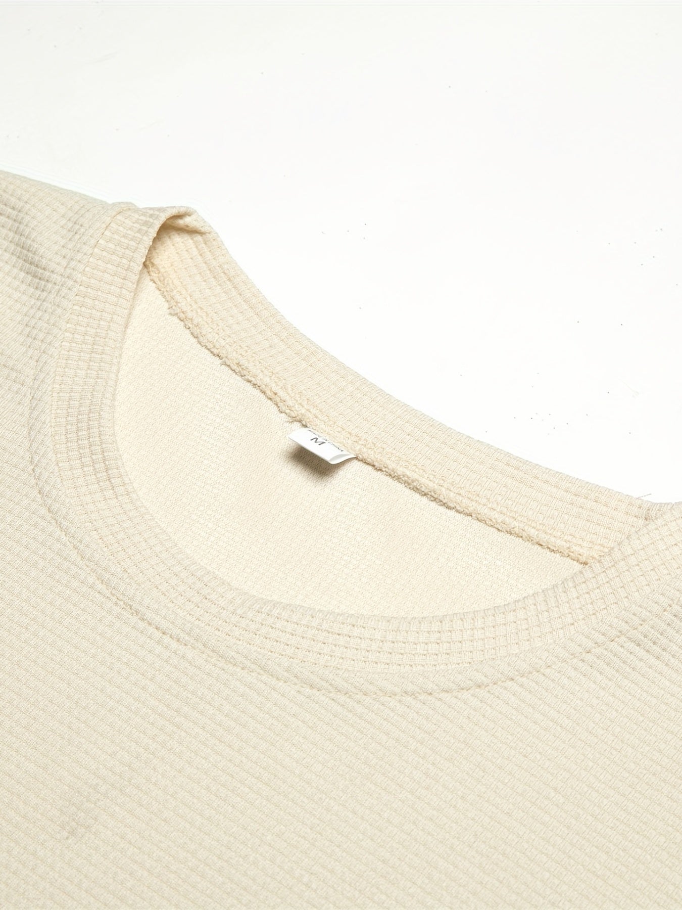 Men's Waffle Pattern Casual Outfits Set Long Sleeve Sweatshirt and Joggers Spring Fall