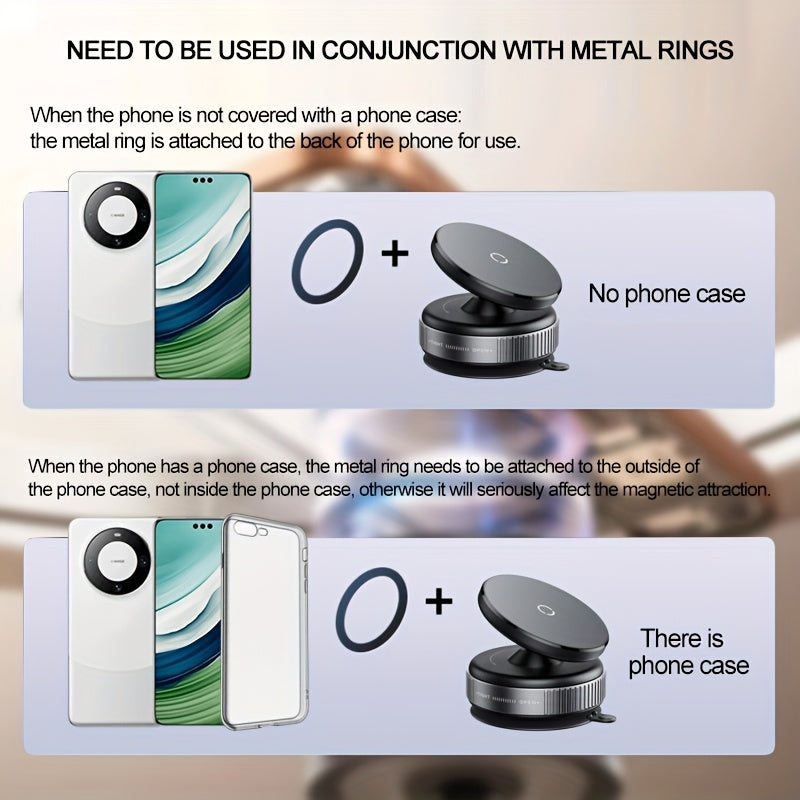 Universal Adjustable Vacuum Magnetic Phone Holder for Car Gym Mirror
