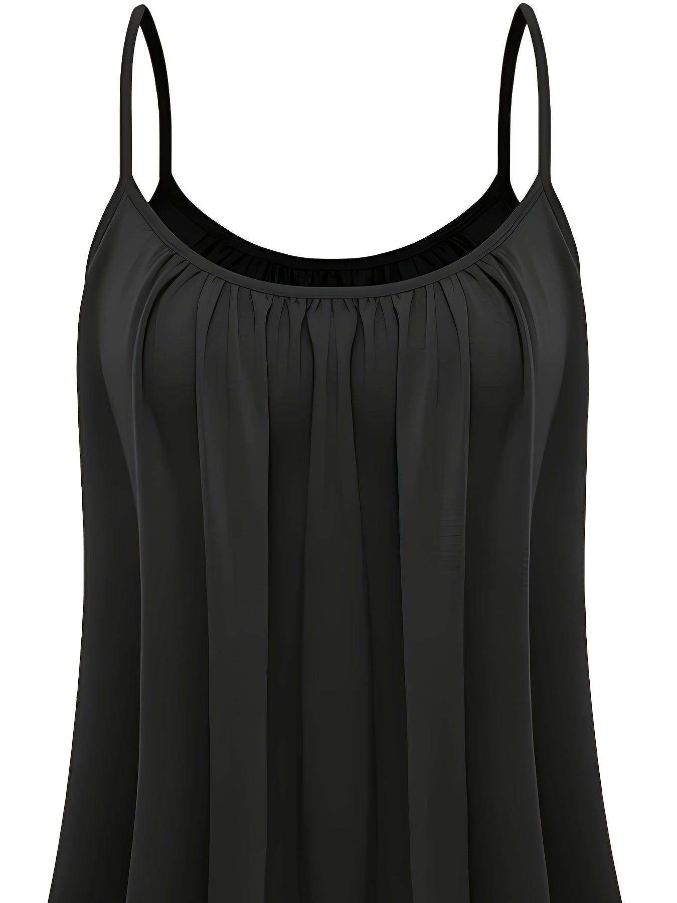 Plus Size Solid Color Cami Top Casual Spaghetti Strap Sleeveless Summer Women