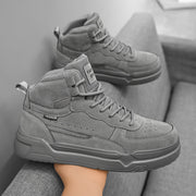 Men's High-Top Graphic Sneakers Casual Running Street Shoes Durable PU Fabric