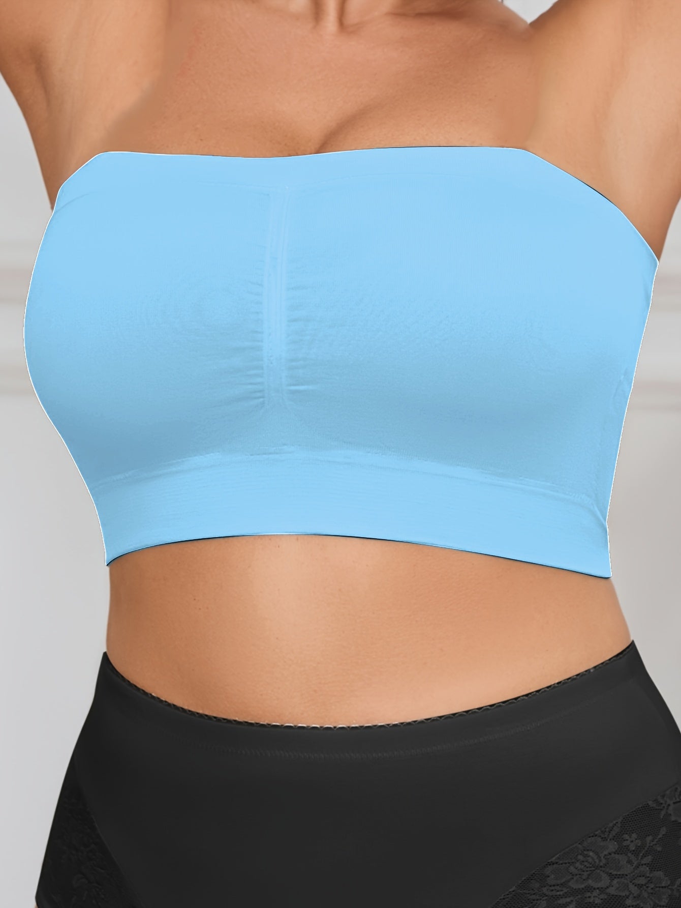 Women Seamless Sports Bras 3 Pack Breathable No-Pad Light Blue Pink Purple