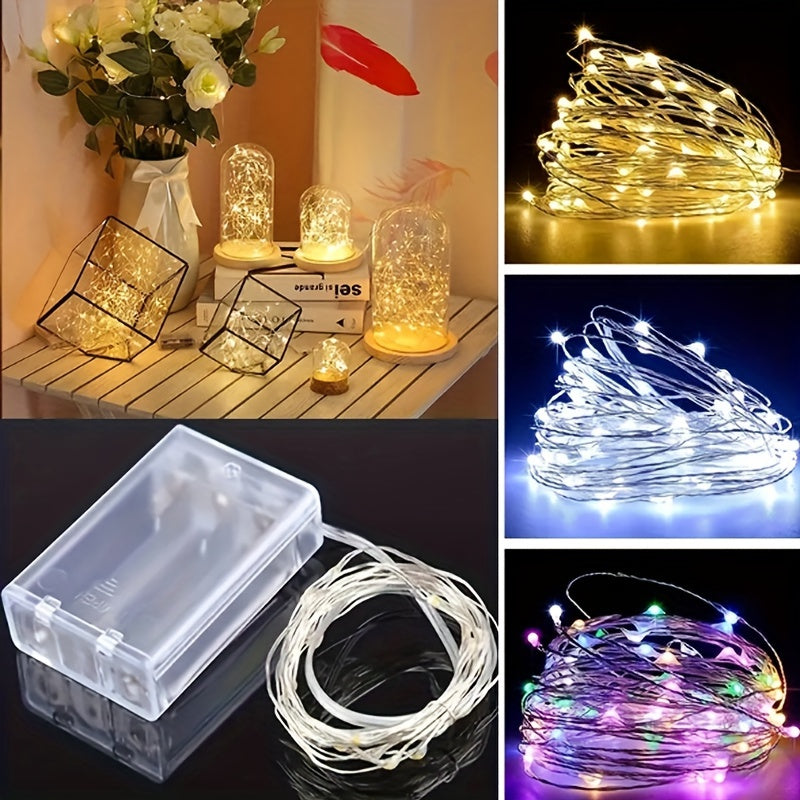 Battery Powered Copper Wire Fairy Lights 30 50 100 LED for Party Christmas Decor