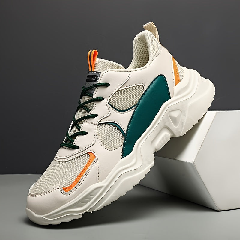 Men's Breathable Mesh Lace-Up Casual Sneakers for Sports