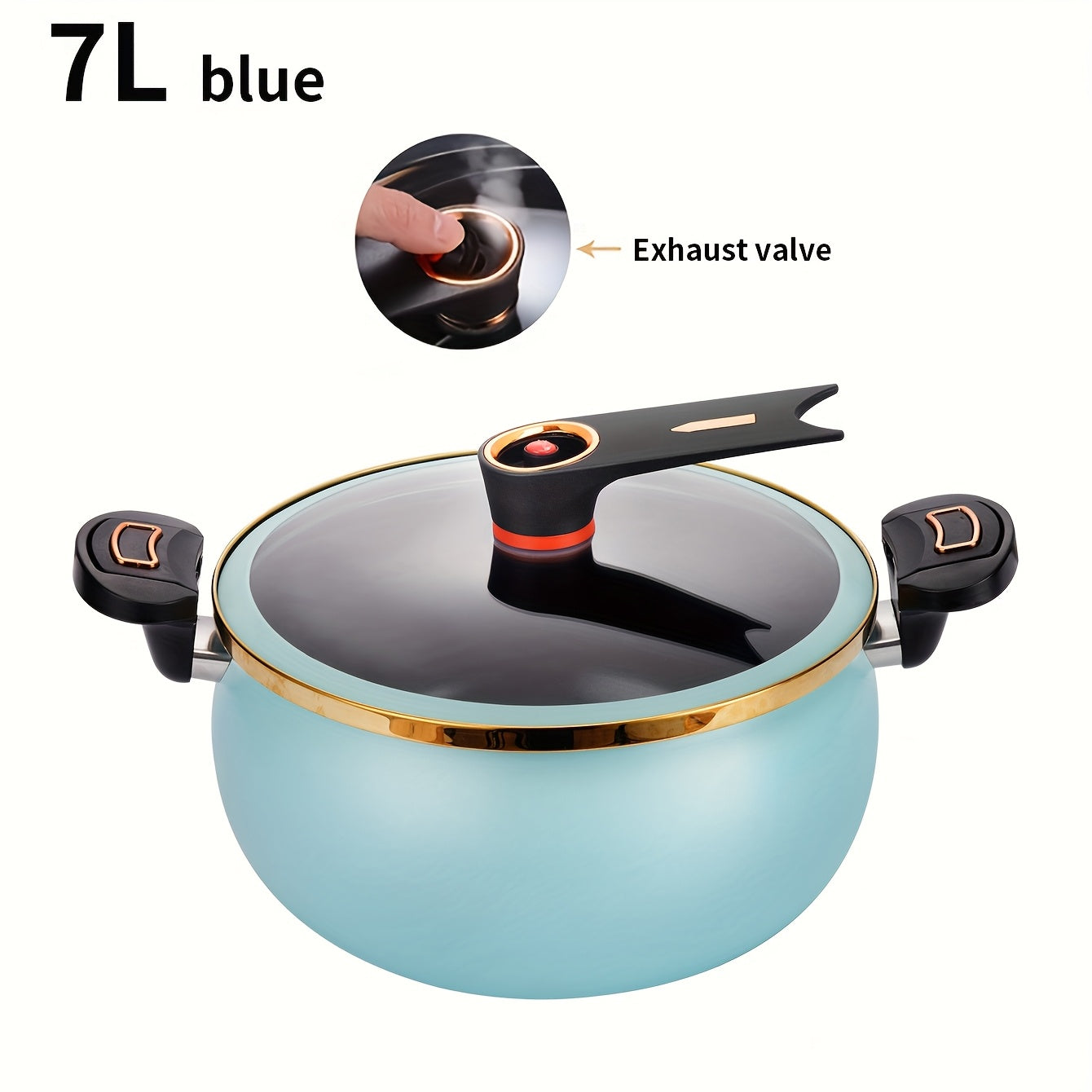 Cast Iron Soup Pot 7L with 26cm Large Capacity Non-Stick Coating Suitable for Induction and Gas Stoves