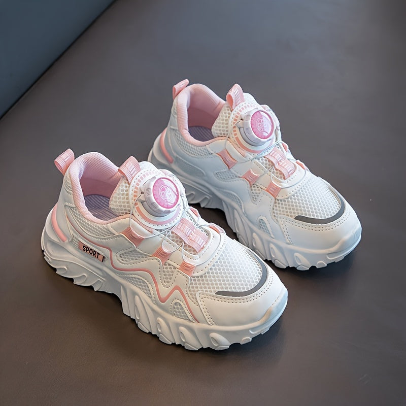 Unisex Breathable Mesh Casual Sneakers for Men and Women White Pink Black Low Top Round Toe Durable Athletic Shoes